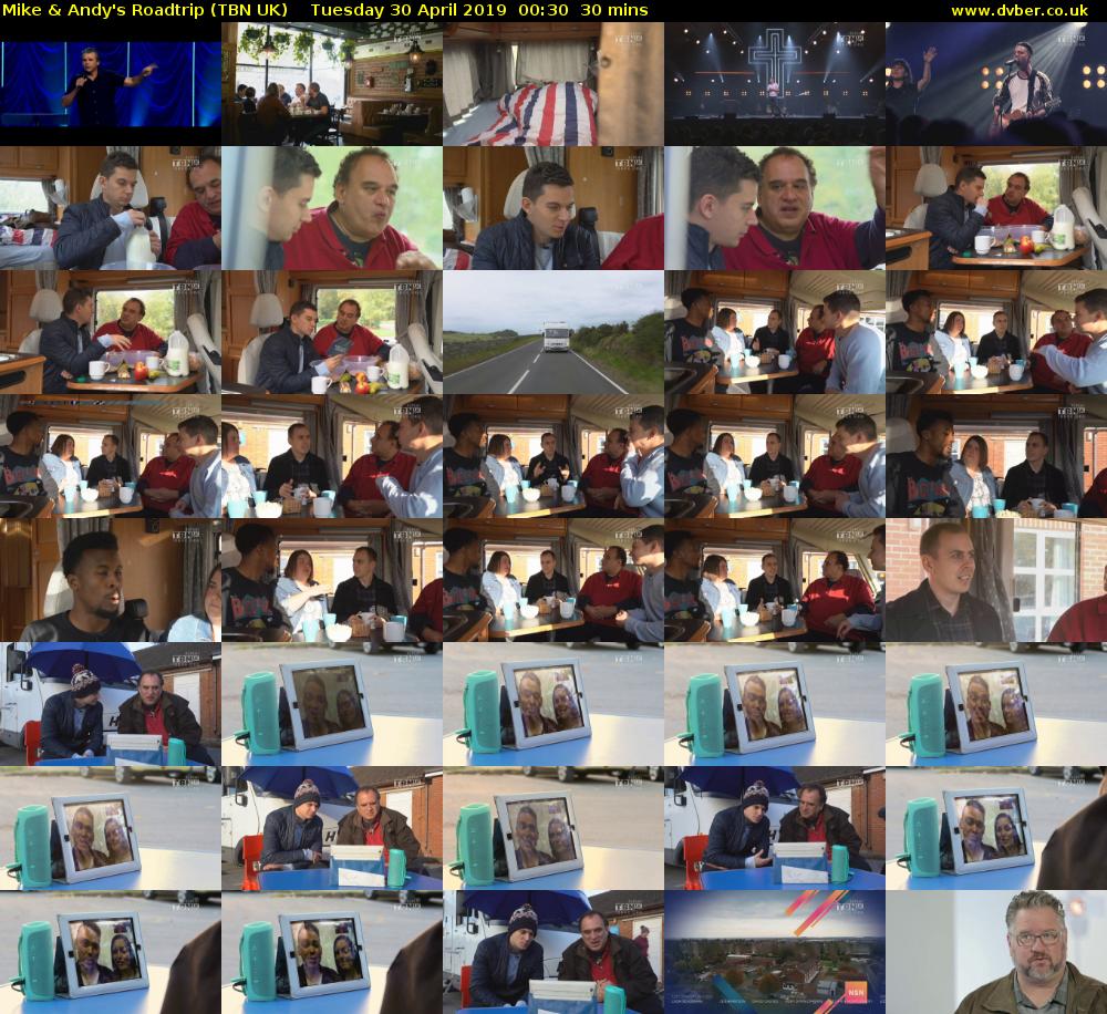 Mike & Andy's Roadtrip (TBN UK) Tuesday 30 April 2019 00:30 - 01:00