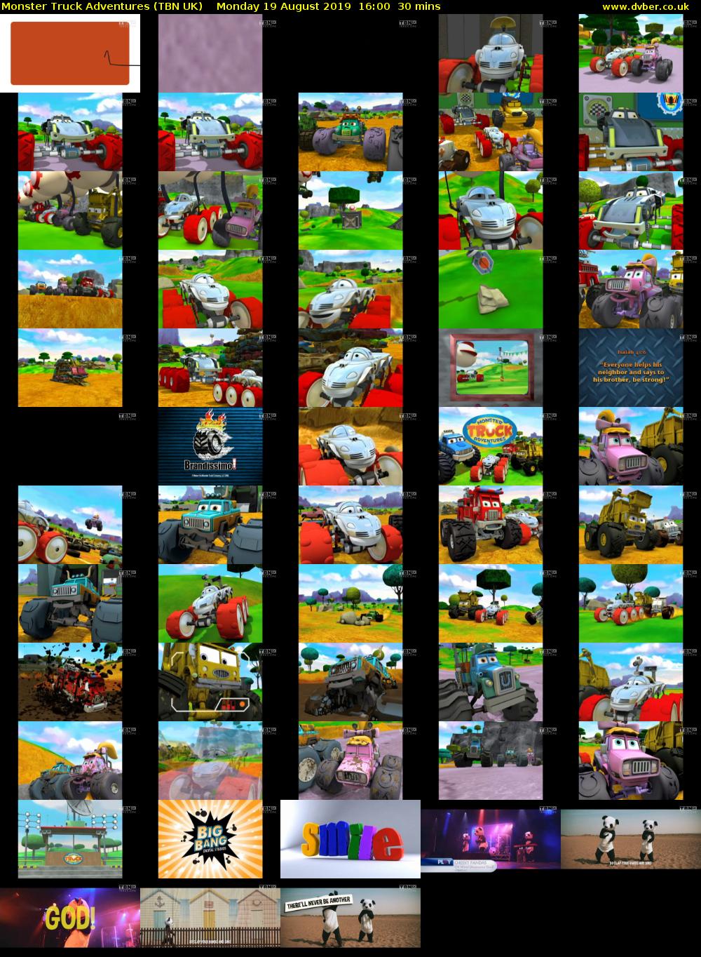 Monster Truck Adventures (TBN UK) Monday 19 August 2019 16:00 - 16:30