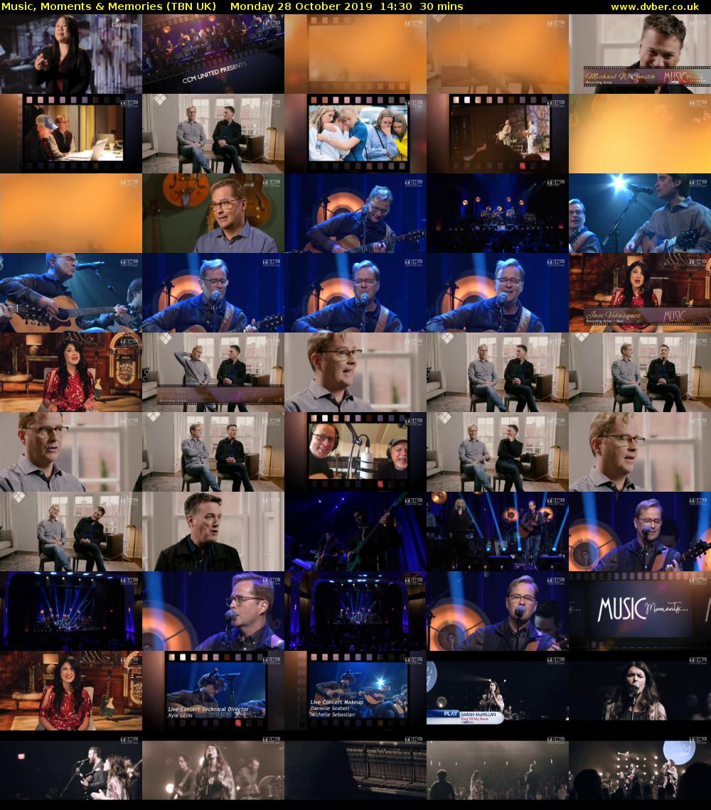 Music, Moments & Memories (TBN UK) Monday 28 October 2019 14:30 - 15:00