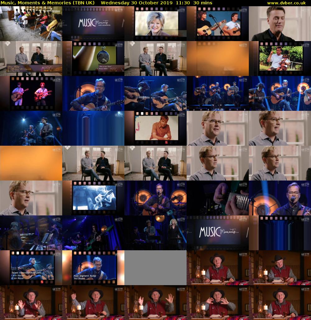 Music, Moments & Memories (TBN UK) Wednesday 30 October 2019 11:30 - 12:00