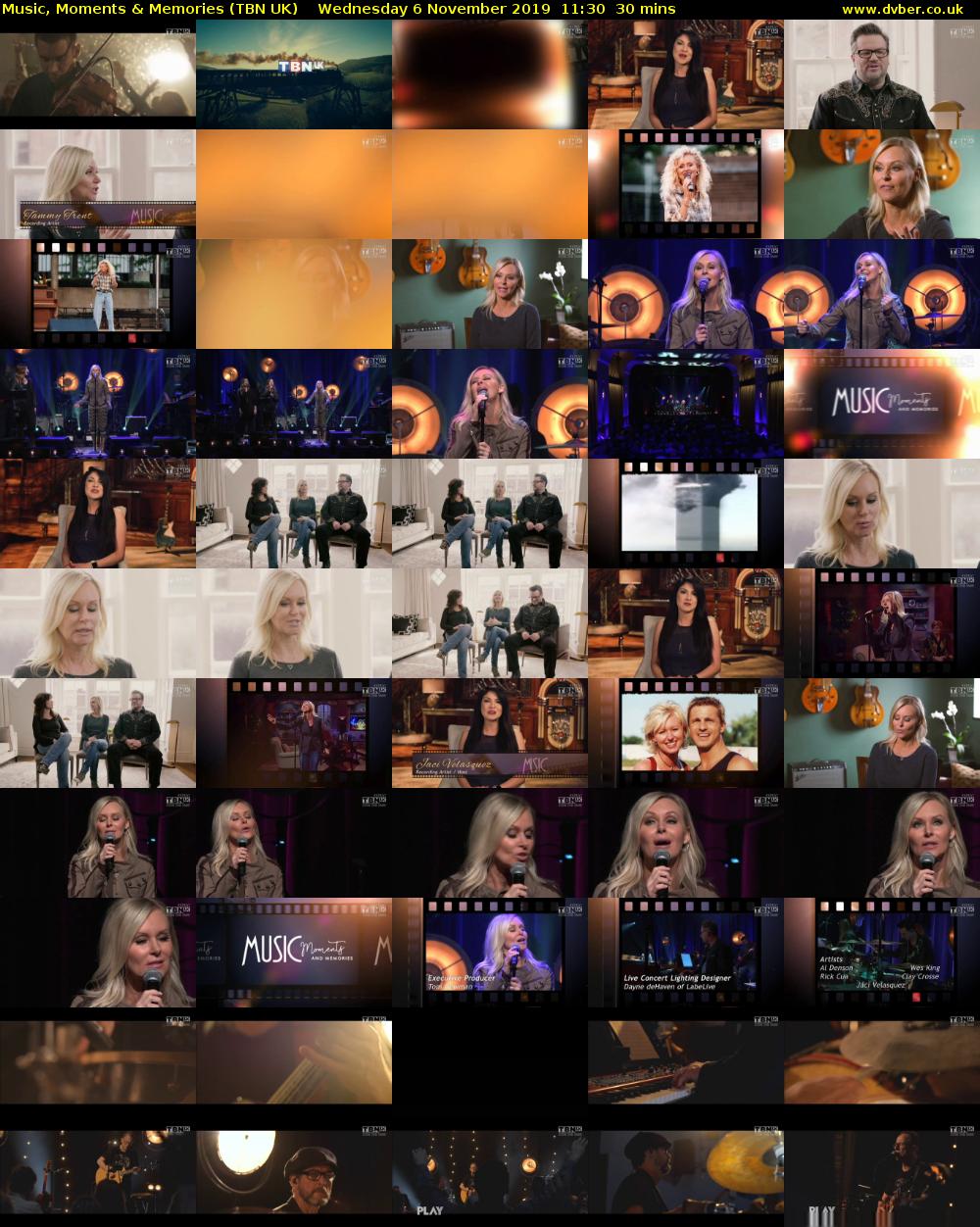 Music, Moments & Memories (TBN UK) Wednesday 6 November 2019 11:30 - 12:00