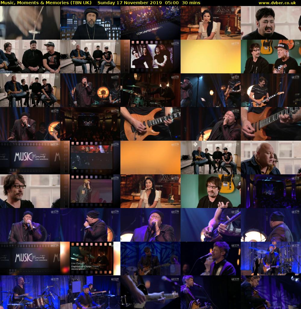 Music, Moments & Memories (TBN UK) Sunday 17 November 2019 05:00 - 05:30