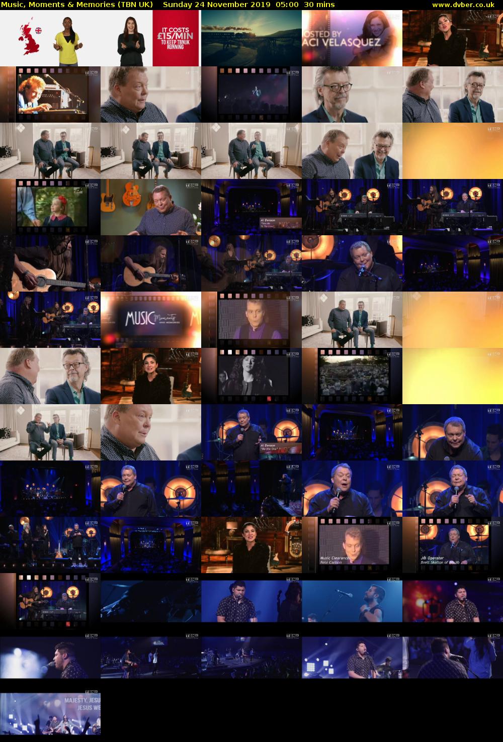 Music, Moments & Memories (TBN UK) Sunday 24 November 2019 05:00 - 05:30