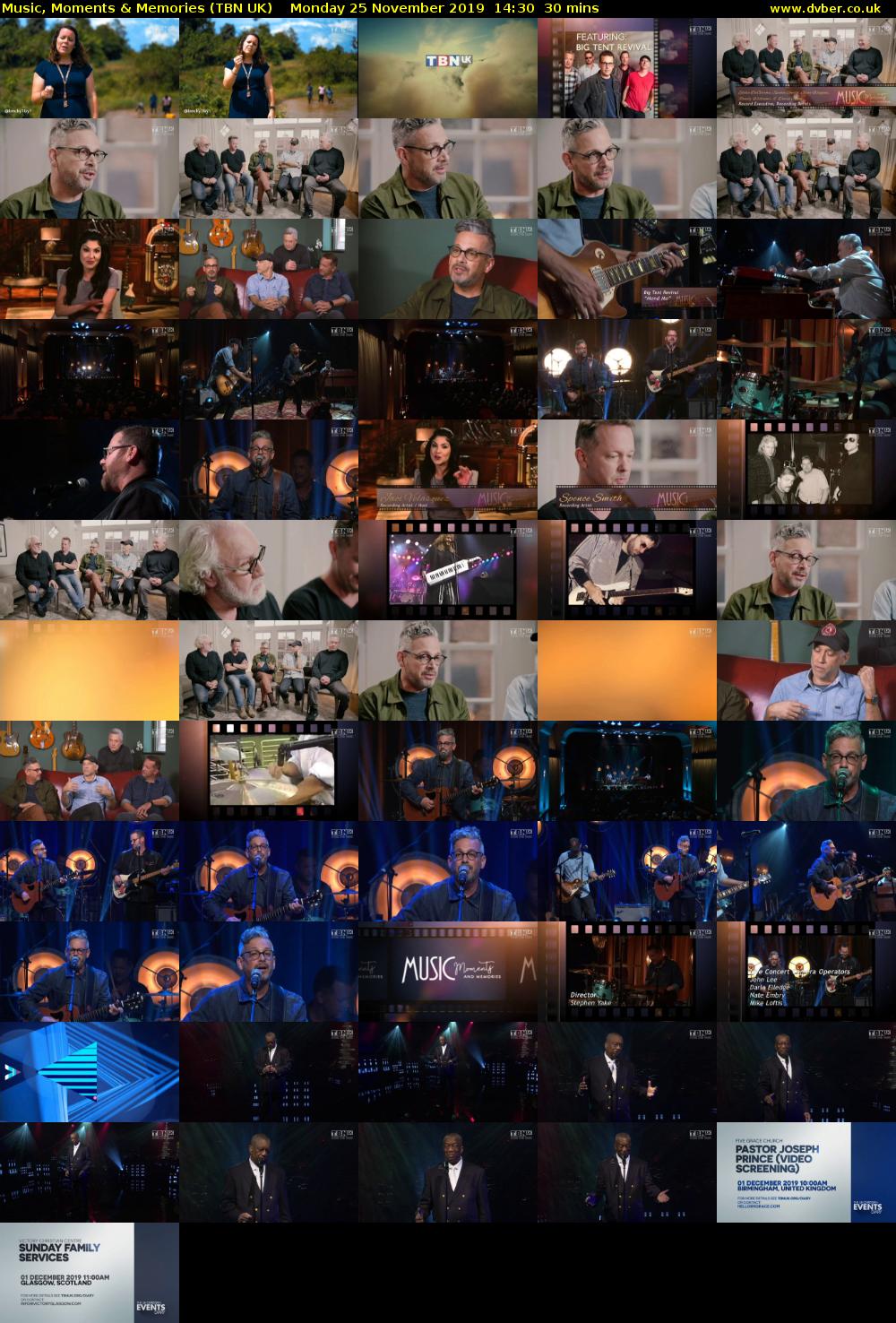 Music, Moments & Memories (TBN UK) Monday 25 November 2019 14:30 - 15:00