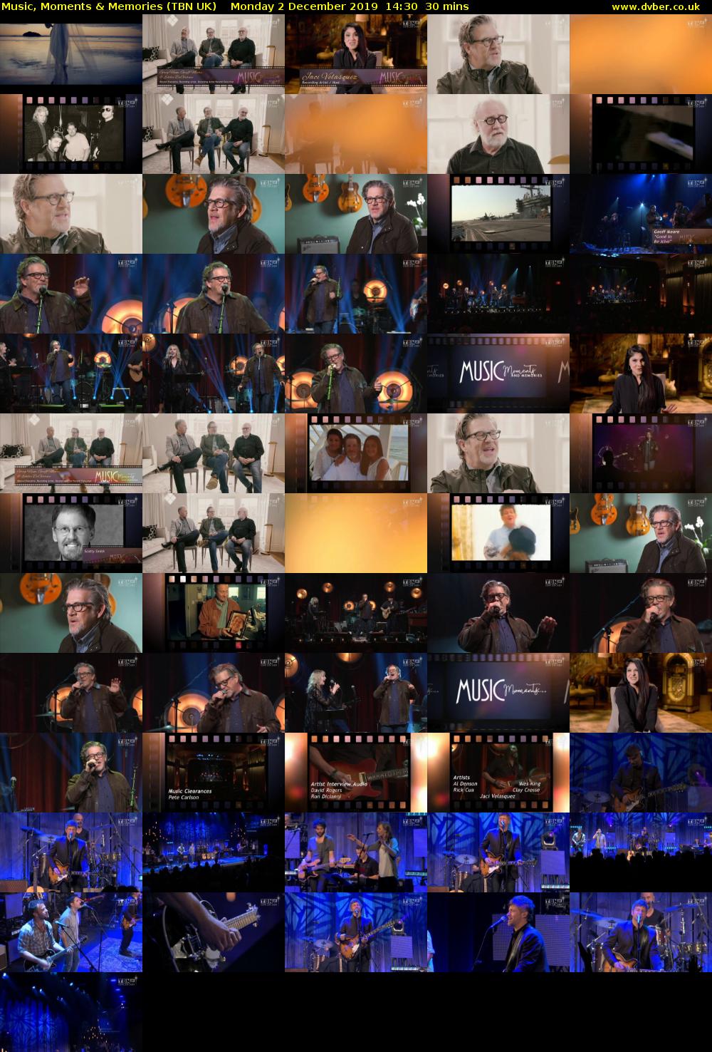 Music, Moments & Memories (TBN UK) Monday 2 December 2019 14:30 - 15:00