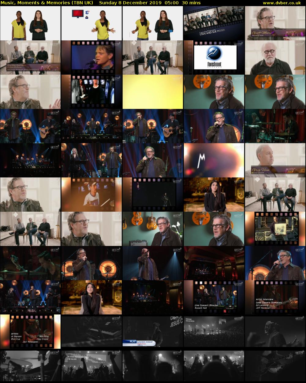 Music, Moments & Memories (TBN UK) Sunday 8 December 2019 05:00 - 05:30