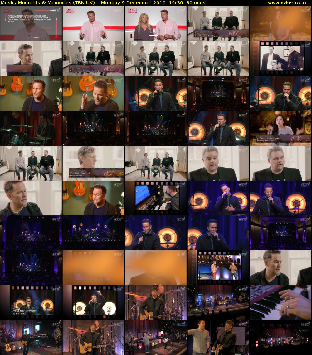 Music, Moments & Memories (TBN UK) Monday 9 December 2019 14:30 - 15:00