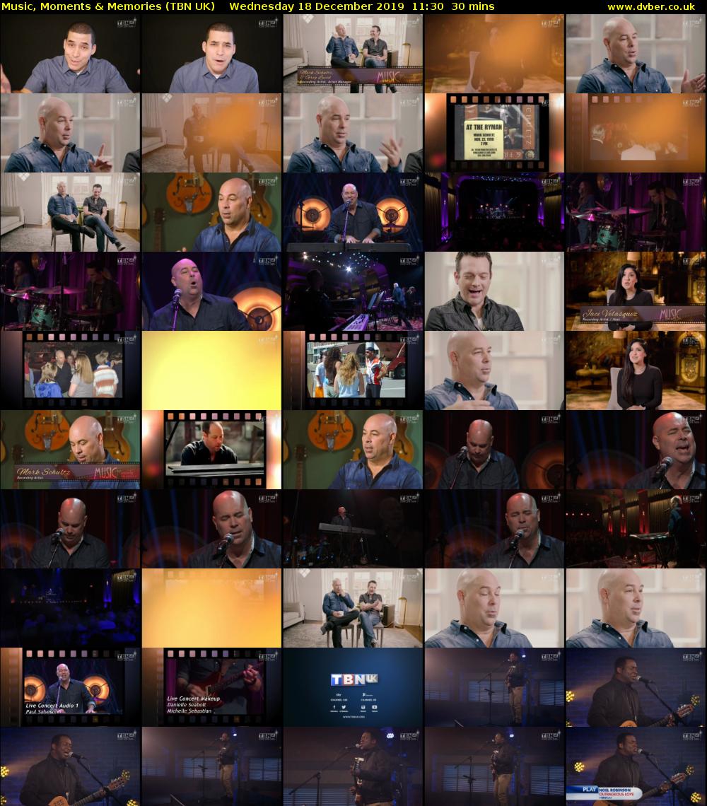 Music, Moments & Memories (TBN UK) Wednesday 18 December 2019 11:30 - 12:00