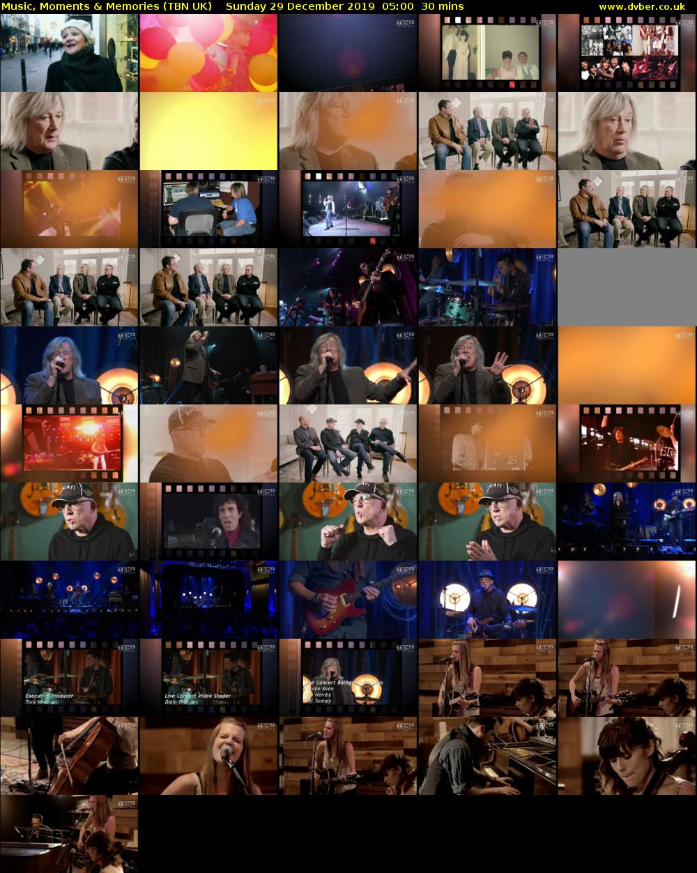 Music, Moments & Memories (TBN UK) Sunday 29 December 2019 05:00 - 05:30