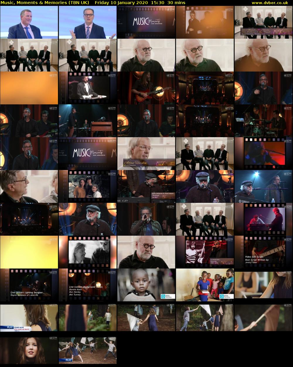 Music, Moments & Memories (TBN UK) Friday 10 January 2020 15:30 - 16:00