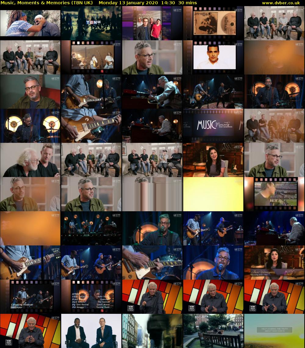 Music, Moments & Memories (TBN UK) Monday 13 January 2020 14:30 - 15:00