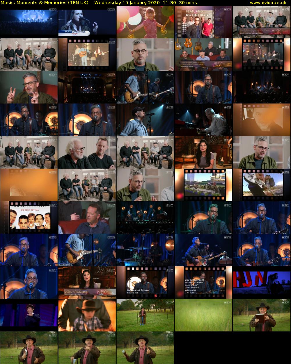 Music, Moments & Memories (TBN UK) Wednesday 15 January 2020 11:30 - 12:00