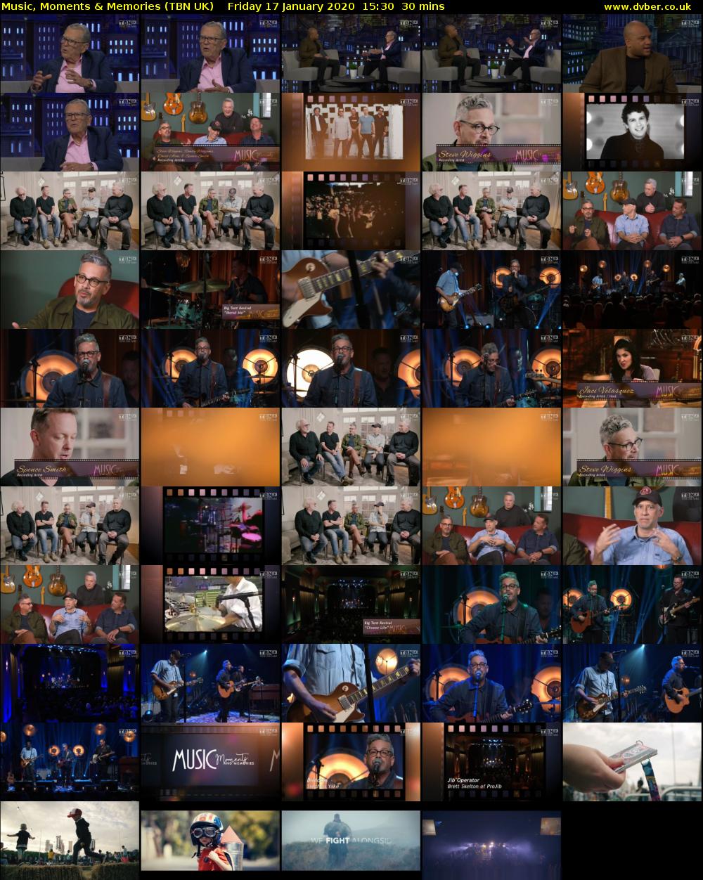 Music, Moments & Memories (TBN UK) Friday 17 January 2020 15:30 - 16:00
