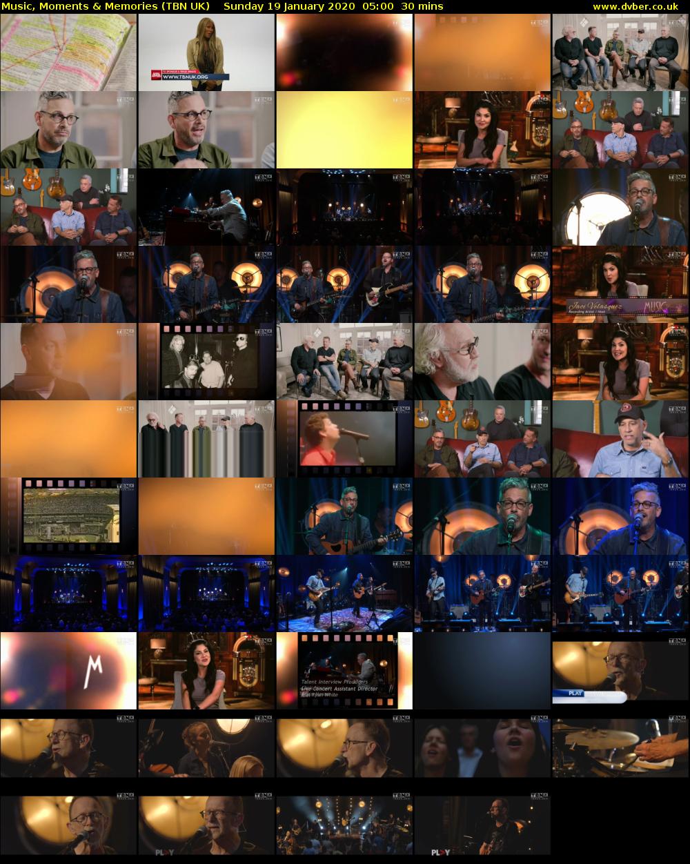 Music, Moments & Memories (TBN UK) Sunday 19 January 2020 05:00 - 05:30