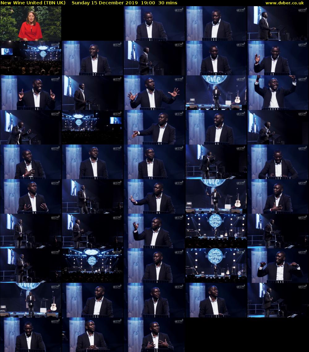 New Wine United (TBN UK) Sunday 15 December 2019 19:00 - 19:30