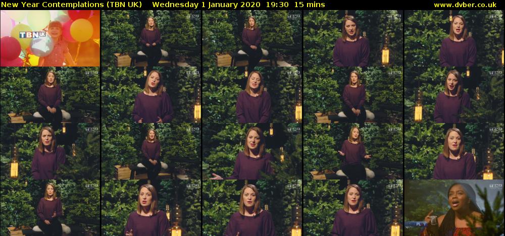 New Year Contemplations (TBN UK) Wednesday 1 January 2020 19:30 - 19:45