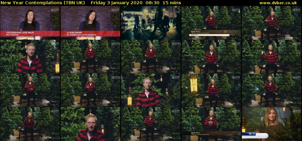 New Year Contemplations (TBN UK) Friday 3 January 2020 08:30 - 08:45