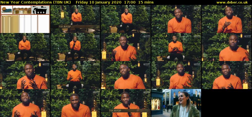 New Year Contemplations (TBN UK) Friday 10 January 2020 17:00 - 17:15