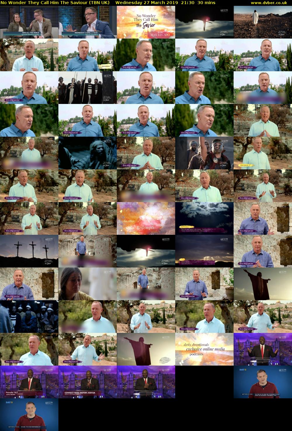 No Wonder They Call Him The Saviour (TBN UK) Wednesday 27 March 2019 21:30 - 22:00