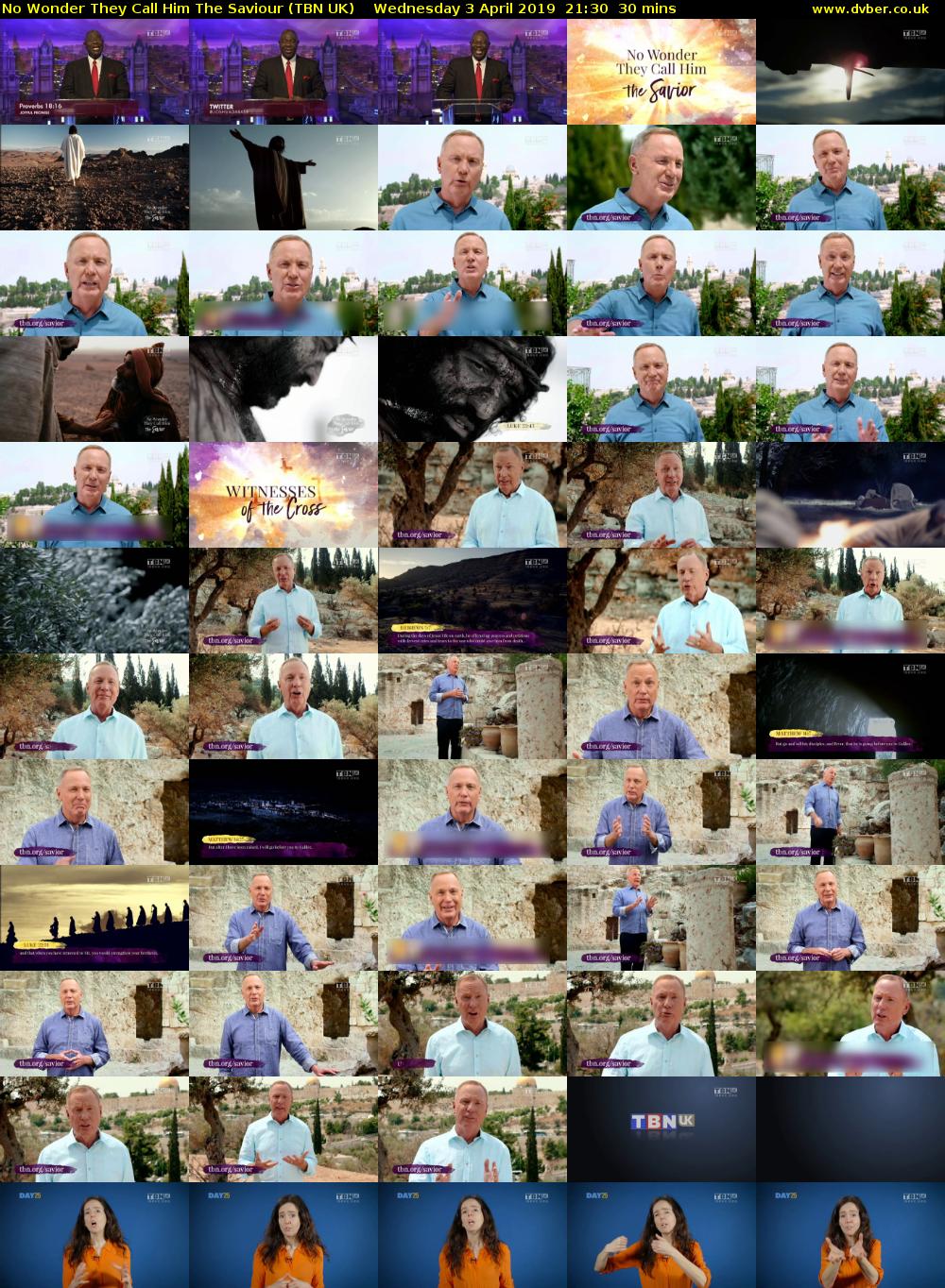 No Wonder They Call Him The Saviour (TBN UK) Wednesday 3 April 2019 21:30 - 22:00