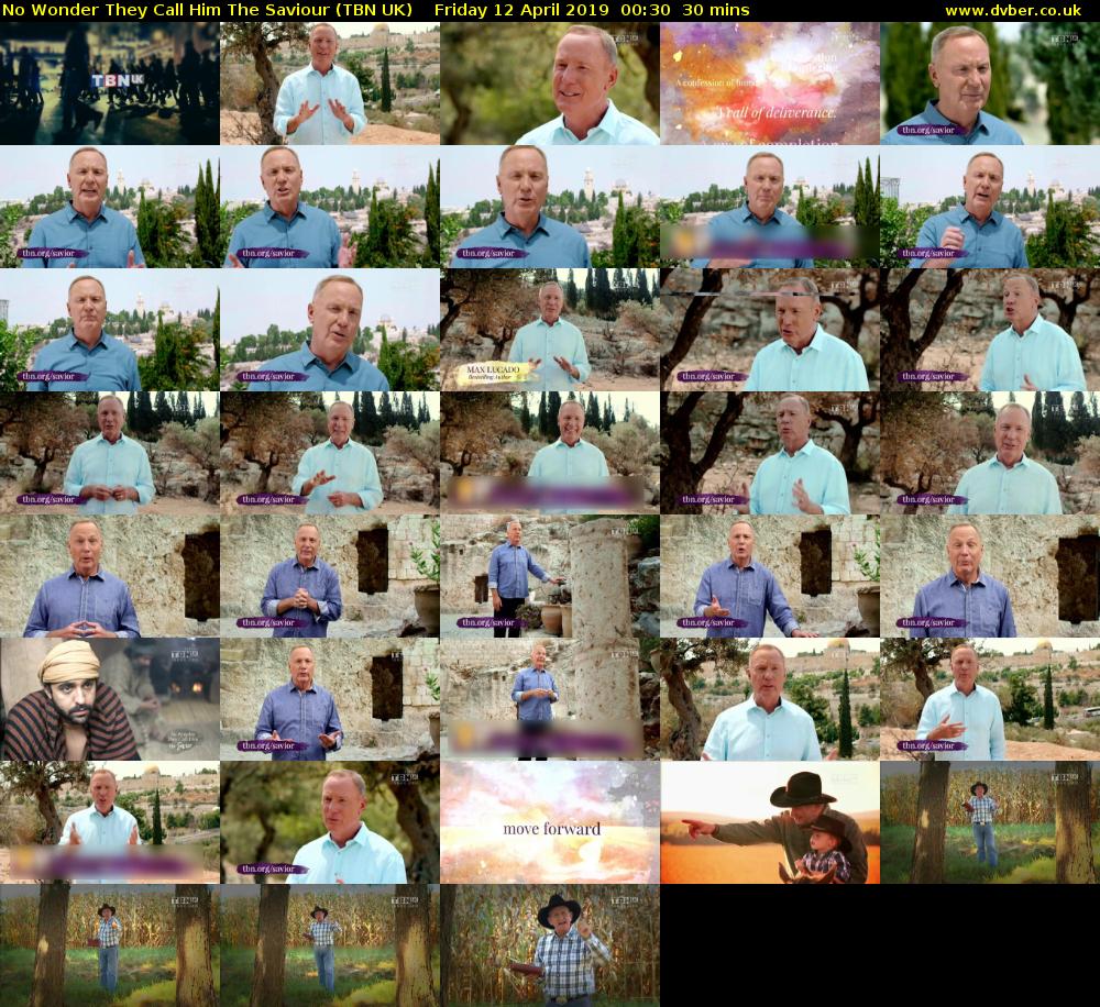 No Wonder They Call Him The Saviour (TBN UK) Friday 12 April 2019 00:30 - 01:00