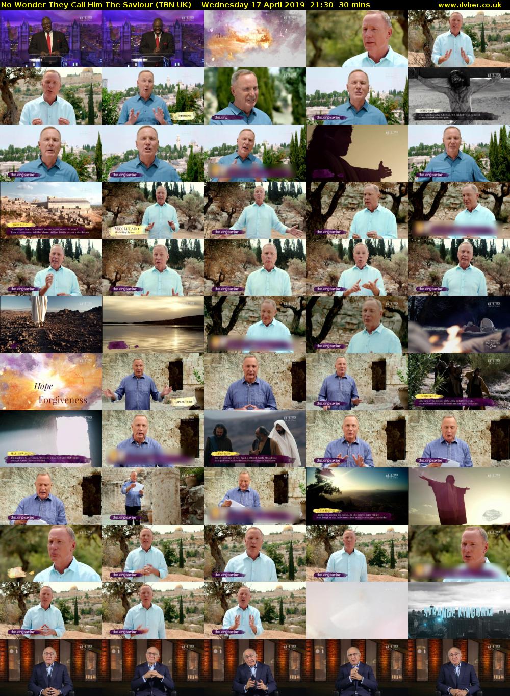 No Wonder They Call Him The Saviour (TBN UK) Wednesday 17 April 2019 21:30 - 22:00