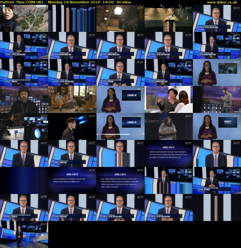 Partner Time (TBN UK) Monday 18 November 2019 19:00 - 19:30