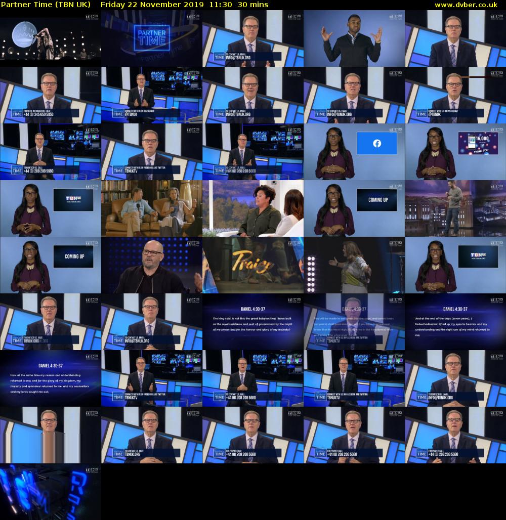 Partner Time (TBN UK) Friday 22 November 2019 11:30 - 12:00