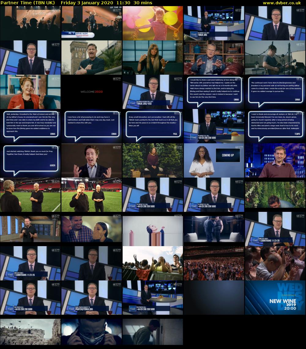 Partner Time (TBN UK) Friday 3 January 2020 11:30 - 12:00