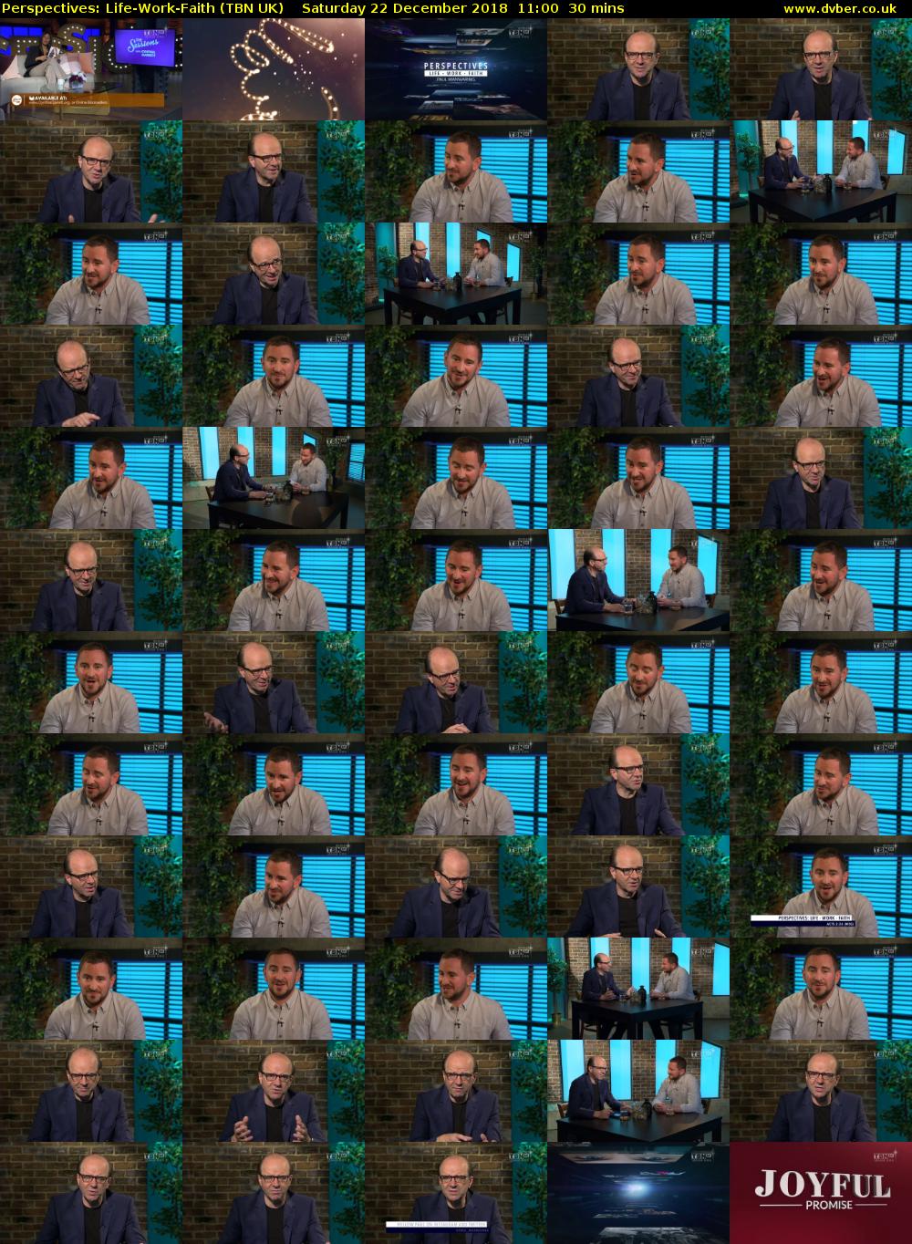 Perspectives: Life-Work-Faith (TBN UK) Saturday 22 December 2018 11:00 - 11:30