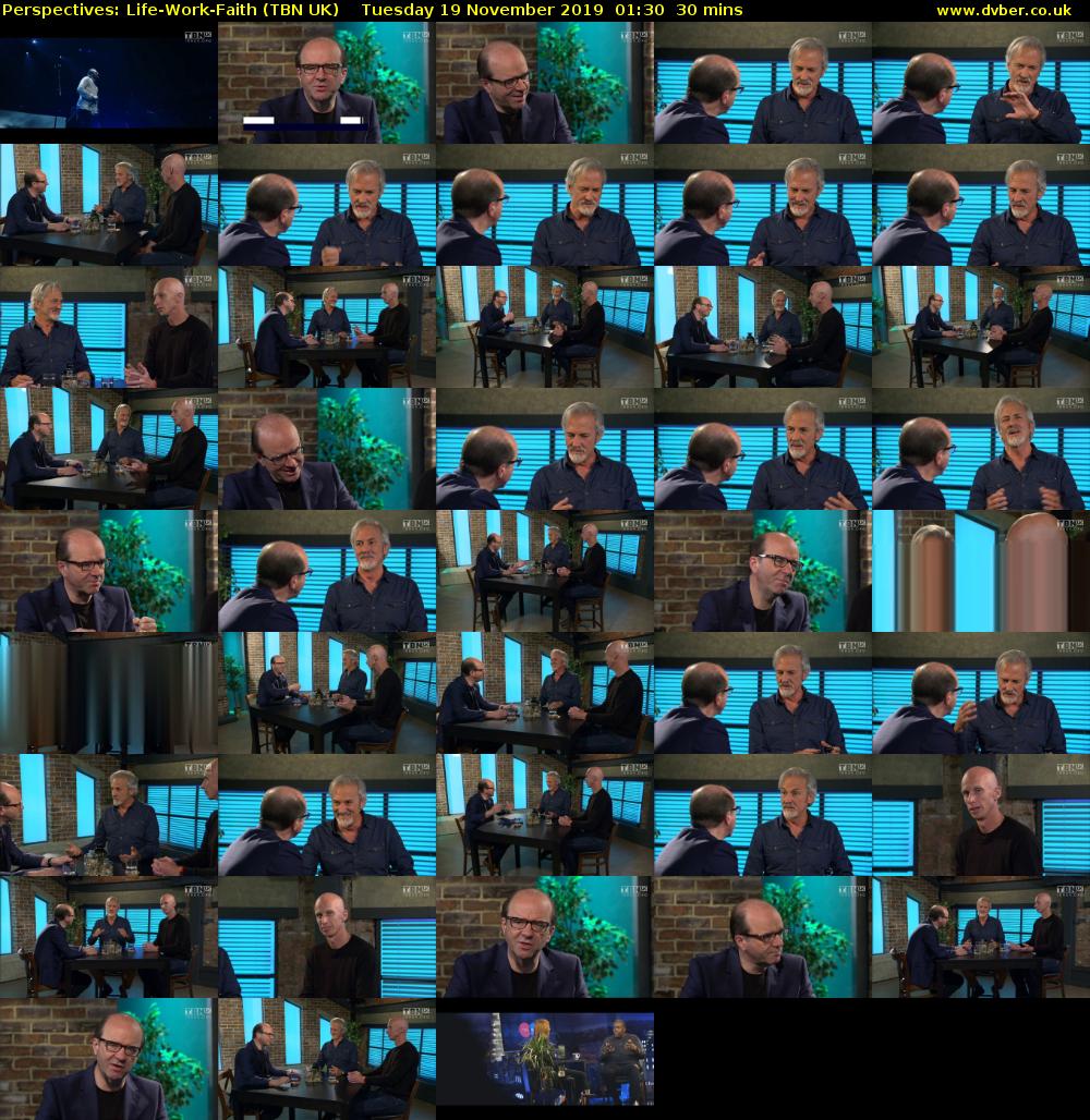 Perspectives: Life-Work-Faith (TBN UK) Tuesday 19 November 2019 01:30 - 02:00