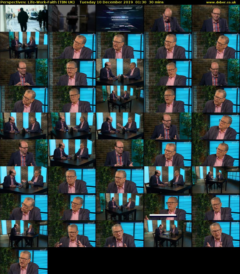 Perspectives: Life-Work-Faith (TBN UK) Tuesday 10 December 2019 01:30 - 02:00