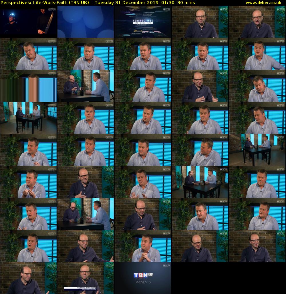 Perspectives: Life-Work-Faith (TBN UK) Tuesday 31 December 2019 01:30 - 02:00