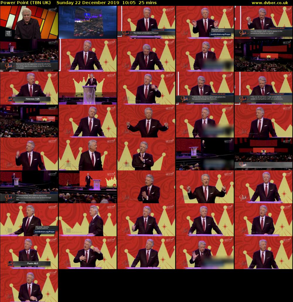 Power Point (TBN UK) Sunday 22 December 2019 10:05 - 10:30