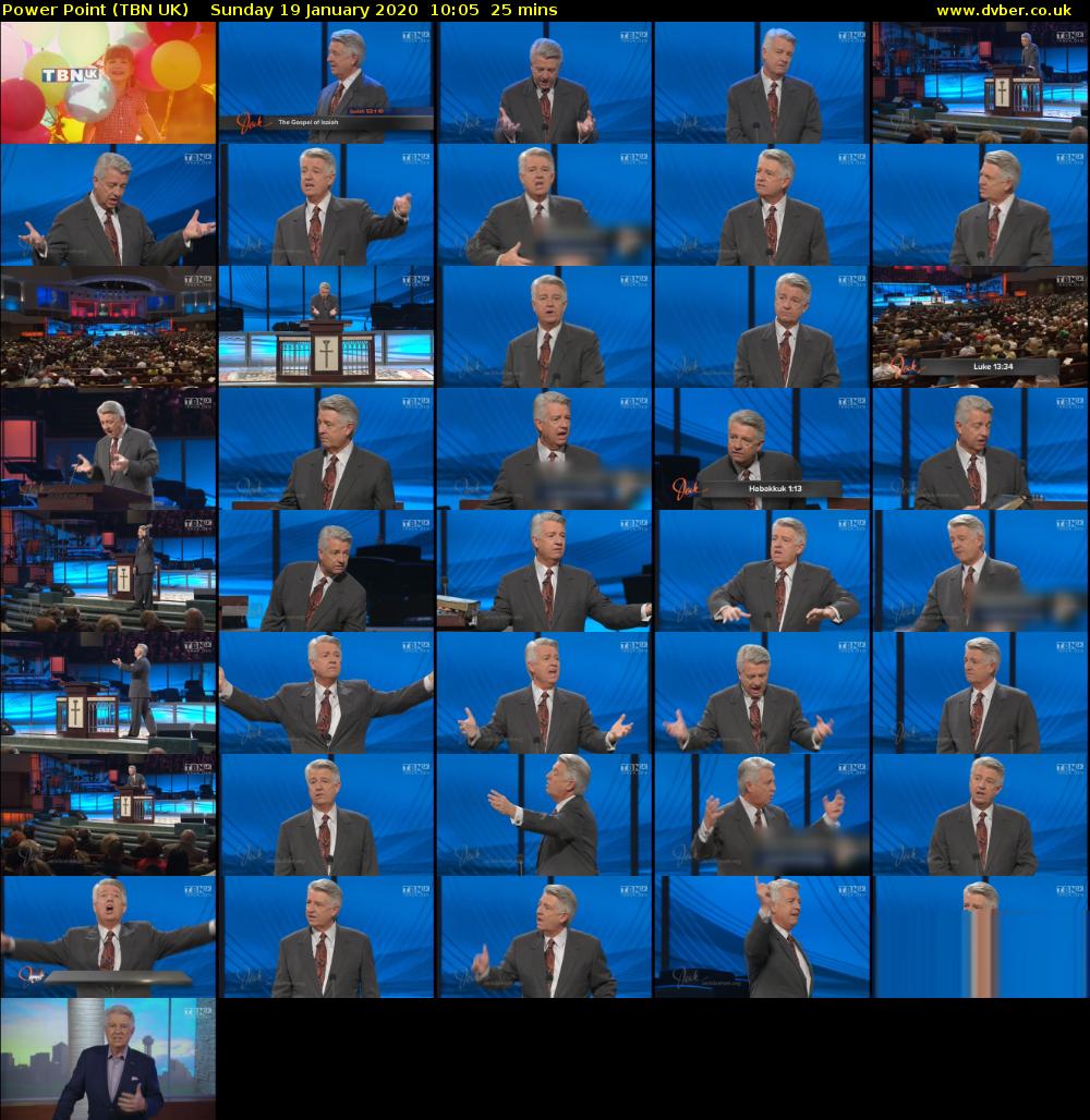 Power Point (TBN UK) Sunday 19 January 2020 10:05 - 10:30