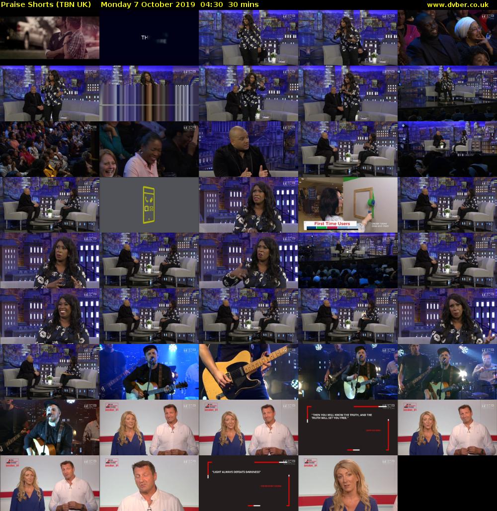 Praise Shorts (TBN UK) Monday 7 October 2019 04:30 - 05:00