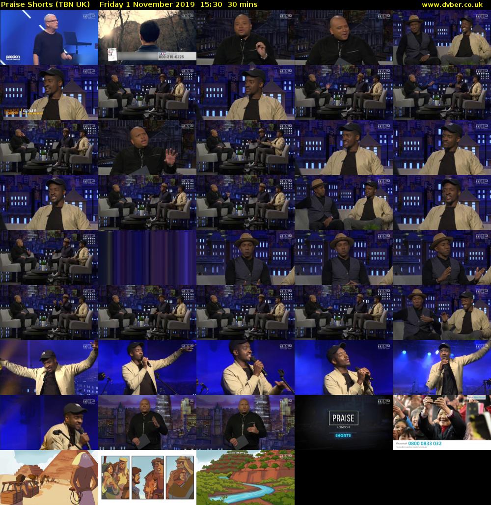 Praise Shorts (TBN UK) Friday 1 November 2019 15:30 - 16:00