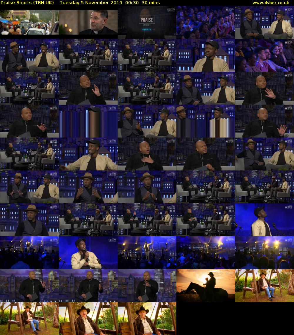 Praise Shorts (TBN UK) Tuesday 5 November 2019 00:30 - 01:00