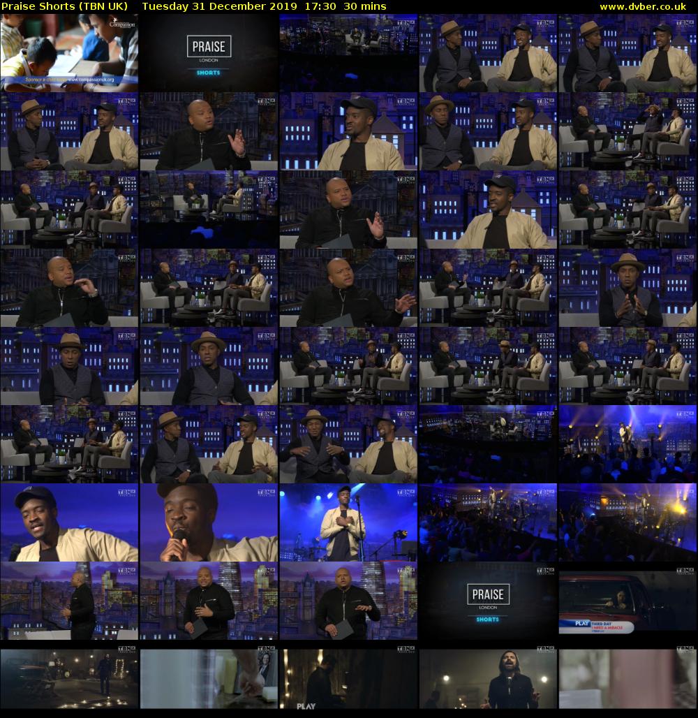 Praise Shorts (TBN UK) Tuesday 31 December 2019 17:30 - 18:00