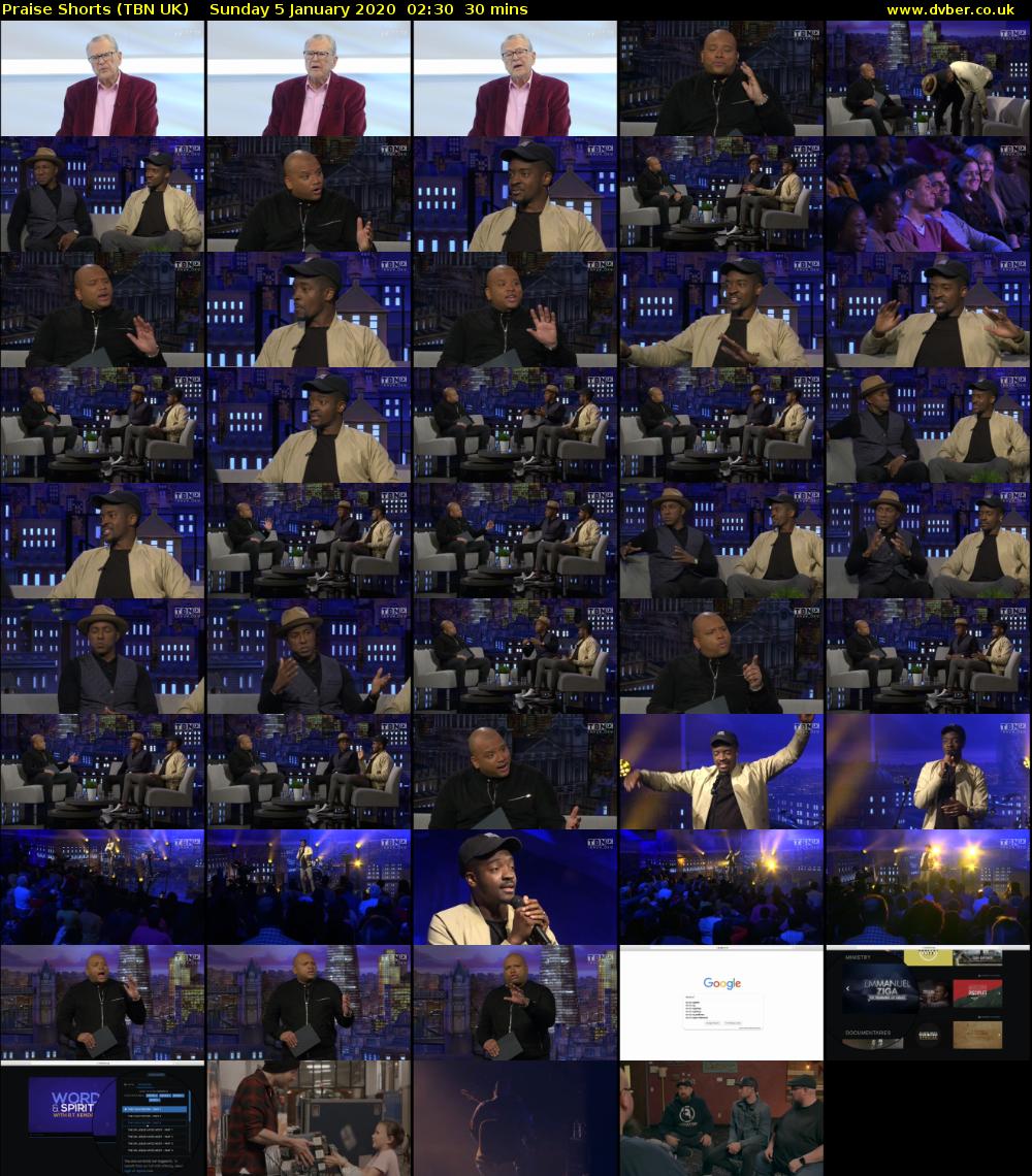 Praise Shorts (TBN UK) Sunday 5 January 2020 02:30 - 03:00