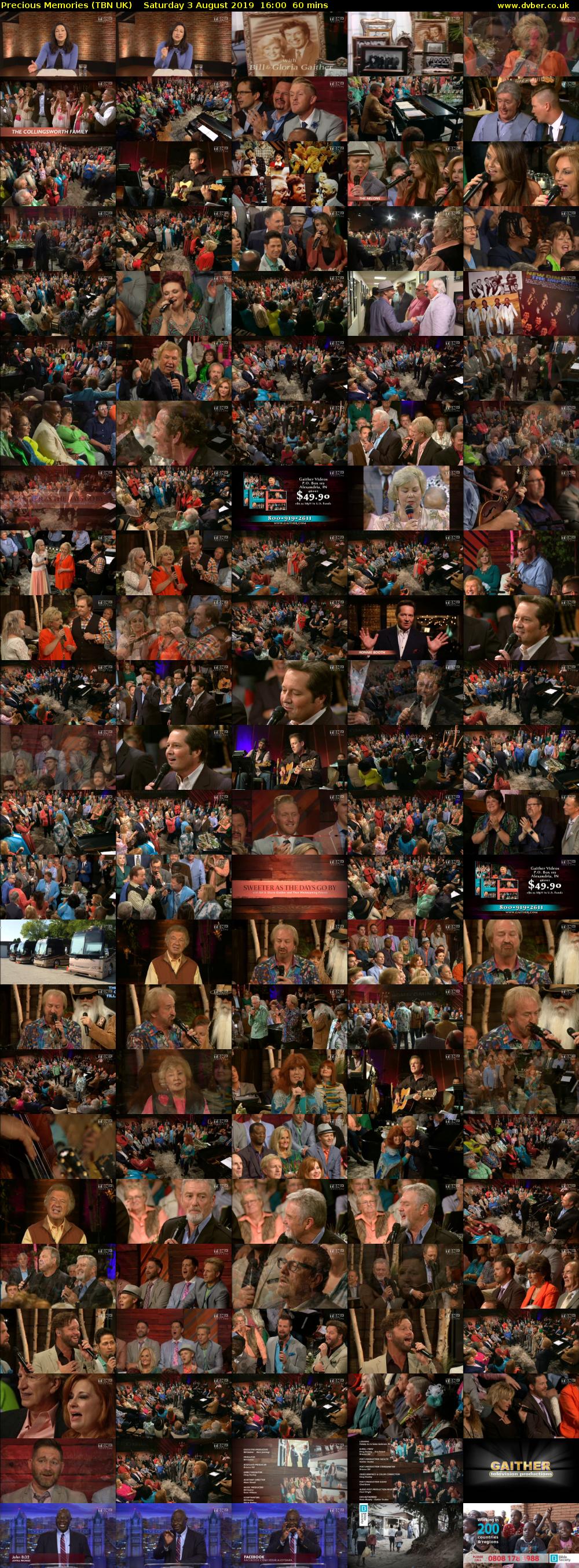 Precious Memories (TBN UK) Saturday 3 August 2019 16:00 - 17:00