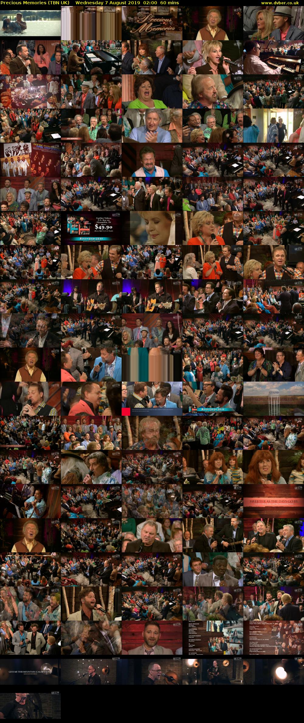 Precious Memories (TBN UK) Wednesday 7 August 2019 02:00 - 03:00
