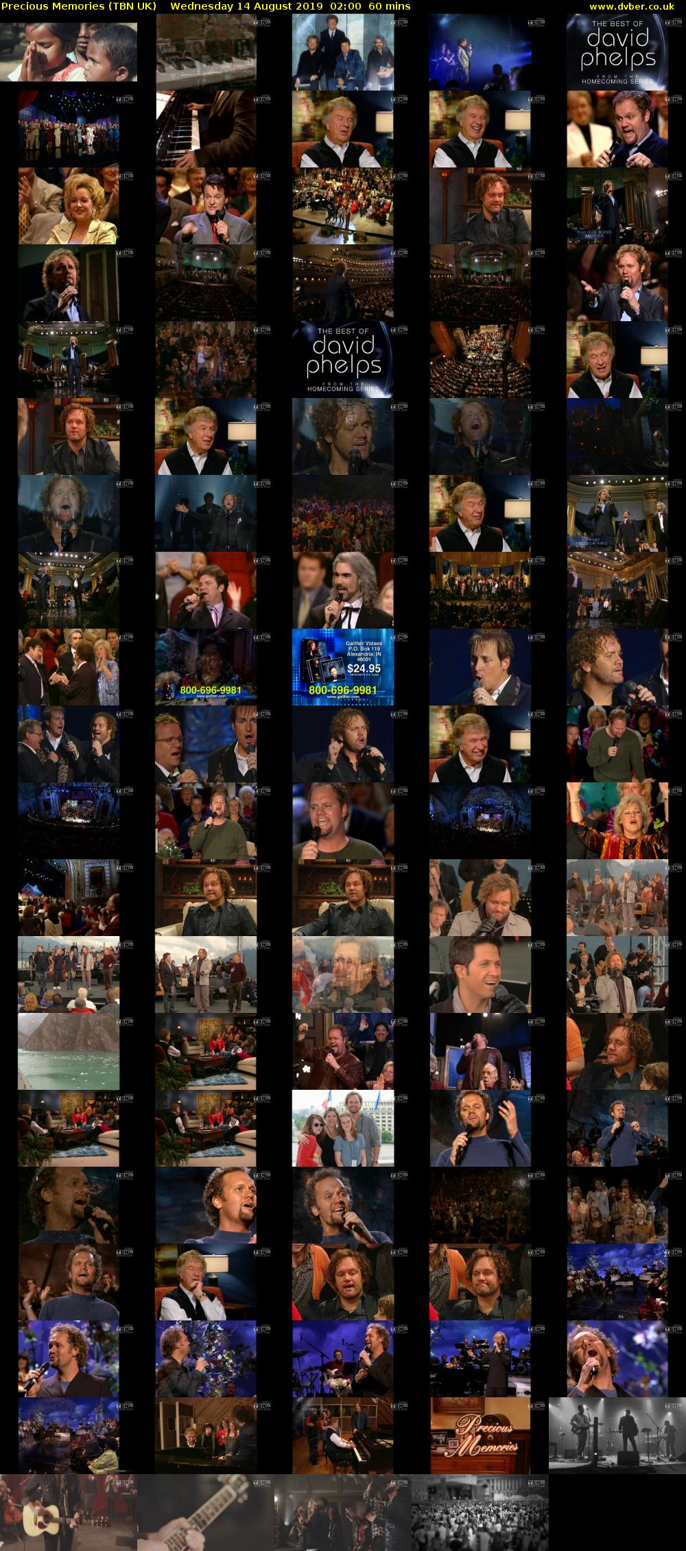 Precious Memories (TBN UK) Wednesday 14 August 2019 02:00 - 03:00