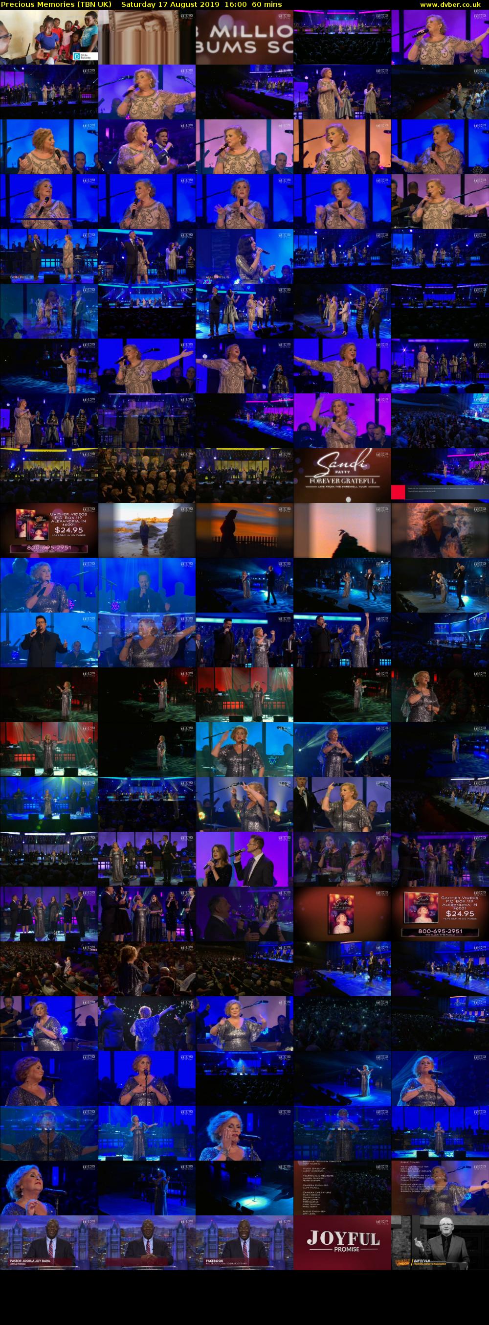 Precious Memories (TBN UK) Saturday 17 August 2019 16:00 - 17:00