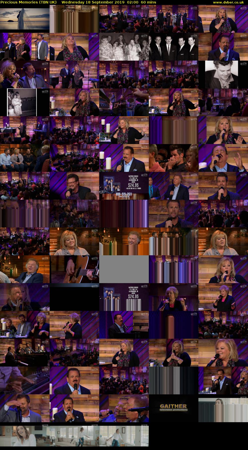 Precious Memories (TBN UK) Wednesday 18 September 2019 02:00 - 03:00