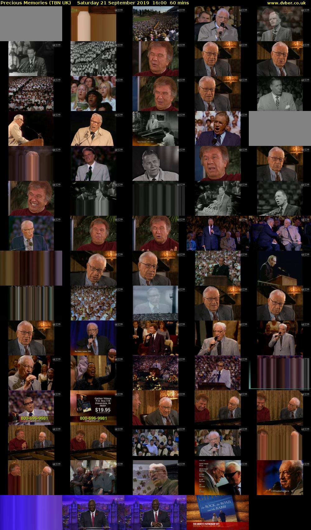 Precious Memories (TBN UK) Saturday 21 September 2019 16:00 - 17:00