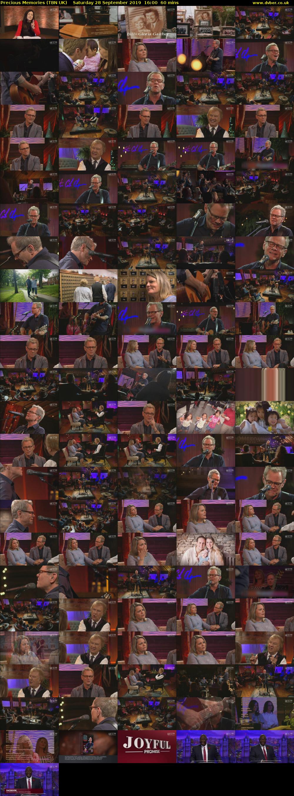 Precious Memories (TBN UK) Saturday 28 September 2019 16:00 - 17:00