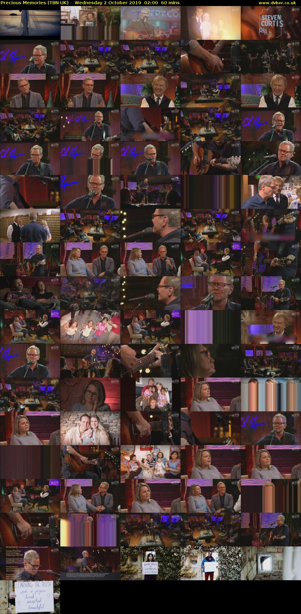 Precious Memories (TBN UK) Wednesday 2 October 2019 02:00 - 03:00