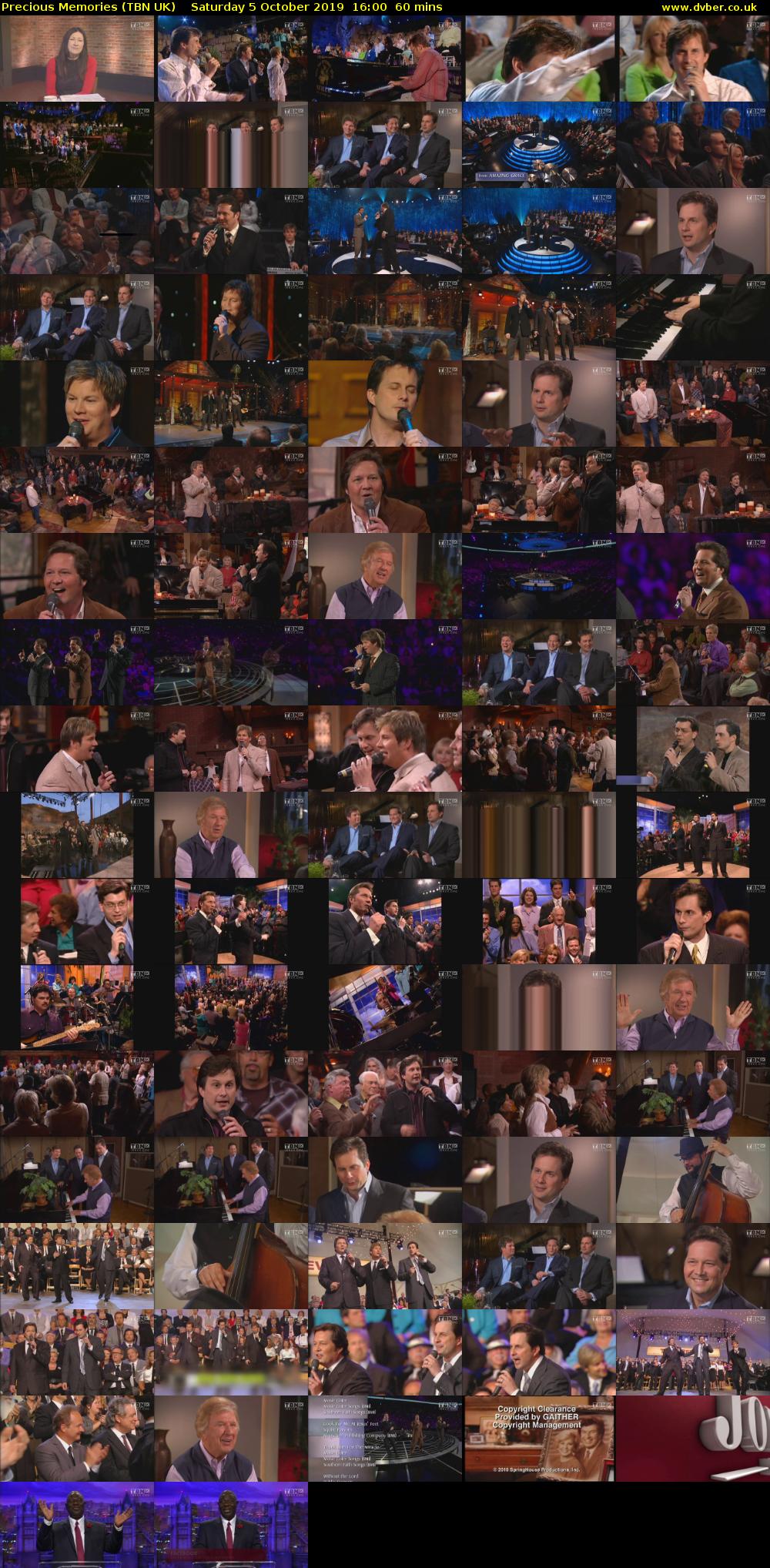 Precious Memories (TBN UK) Saturday 5 October 2019 16:00 - 17:00
