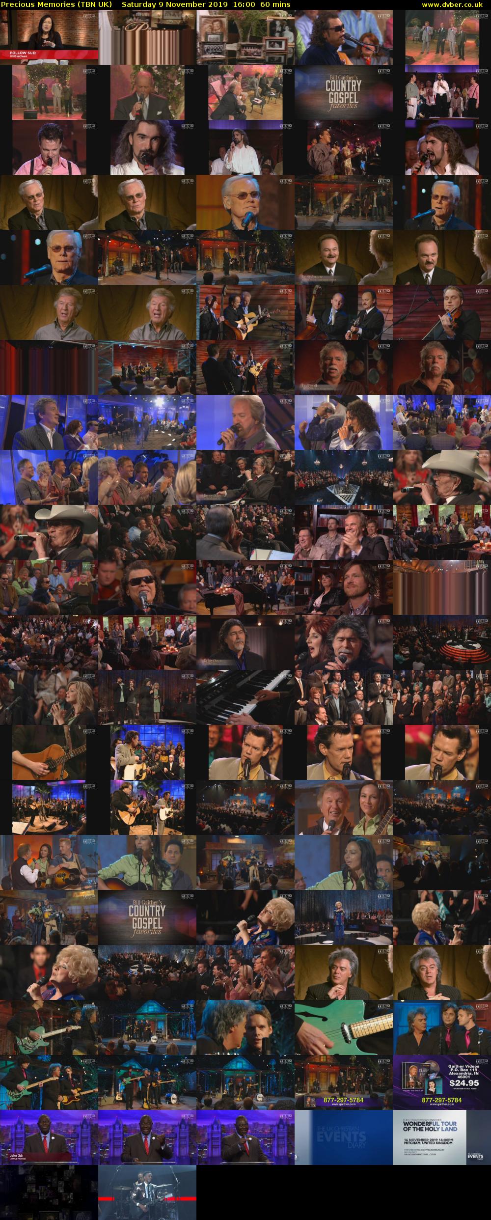 Precious Memories (TBN UK) Saturday 9 November 2019 16:00 - 17:00